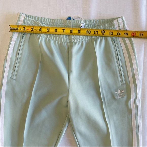 🌟Sold ADIDAS joggers Adidas TRACK PANTS mint green white strips sporty chic ath - Picture 7 of 13